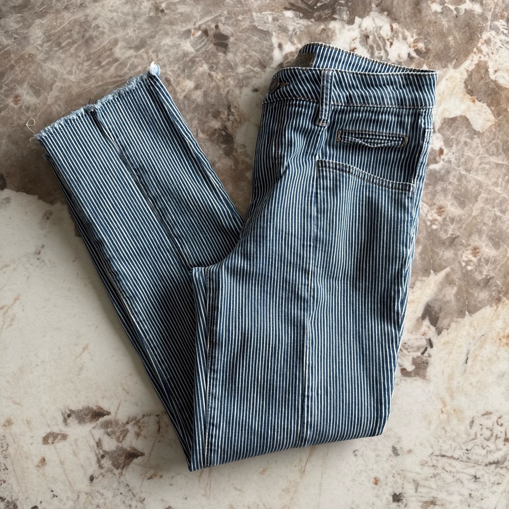 Kut from the Kloth Blue and White Pinstripe Jeans